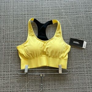 MERINO WOOL stratos shift sports bra - limelight